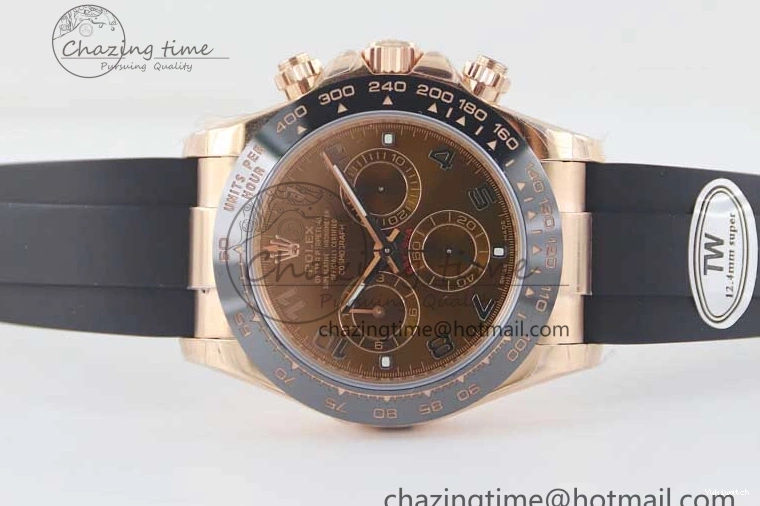 Steel 116515 Best RG Oysterflex A7750 904L Dial Edition Daytona Strap 1:1 on TWF Brown Roman 0419